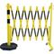 Mobile expanding barrier with demarcation post, Ø 60 mm, yellow/black